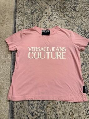 Versace Jeans Collection Pink Logo Cotton Tee - Kids